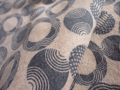 Grey / Cream Circle Pattern Pigskin leather - Image 3