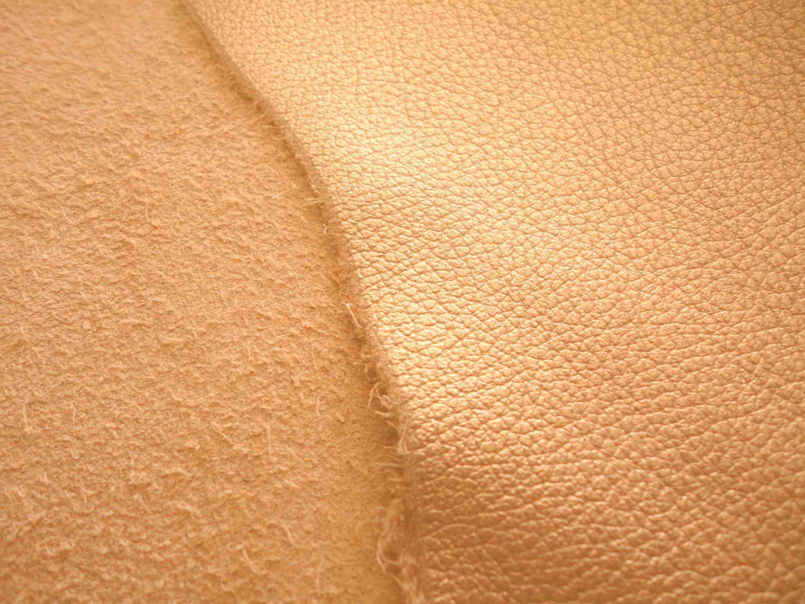 Yellow Gold Corrected Grain leather (End of Hide) - Image 2