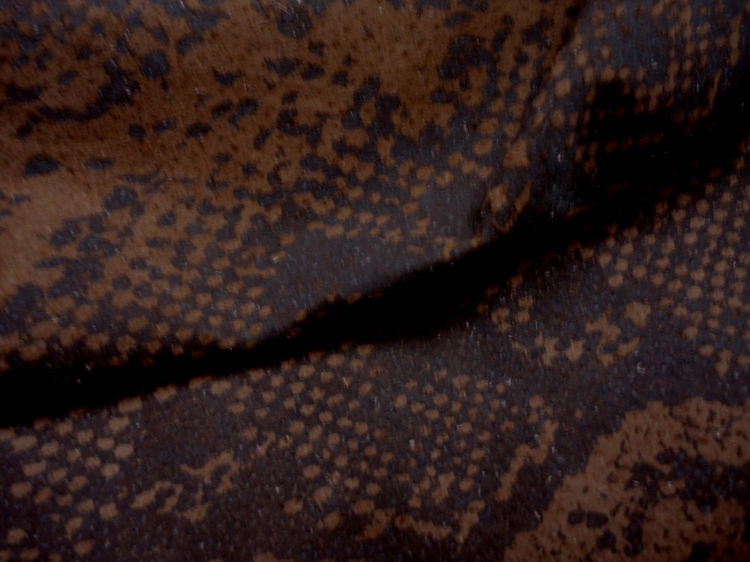 Brown Snakeskin Effect Pigskin Suede leather
