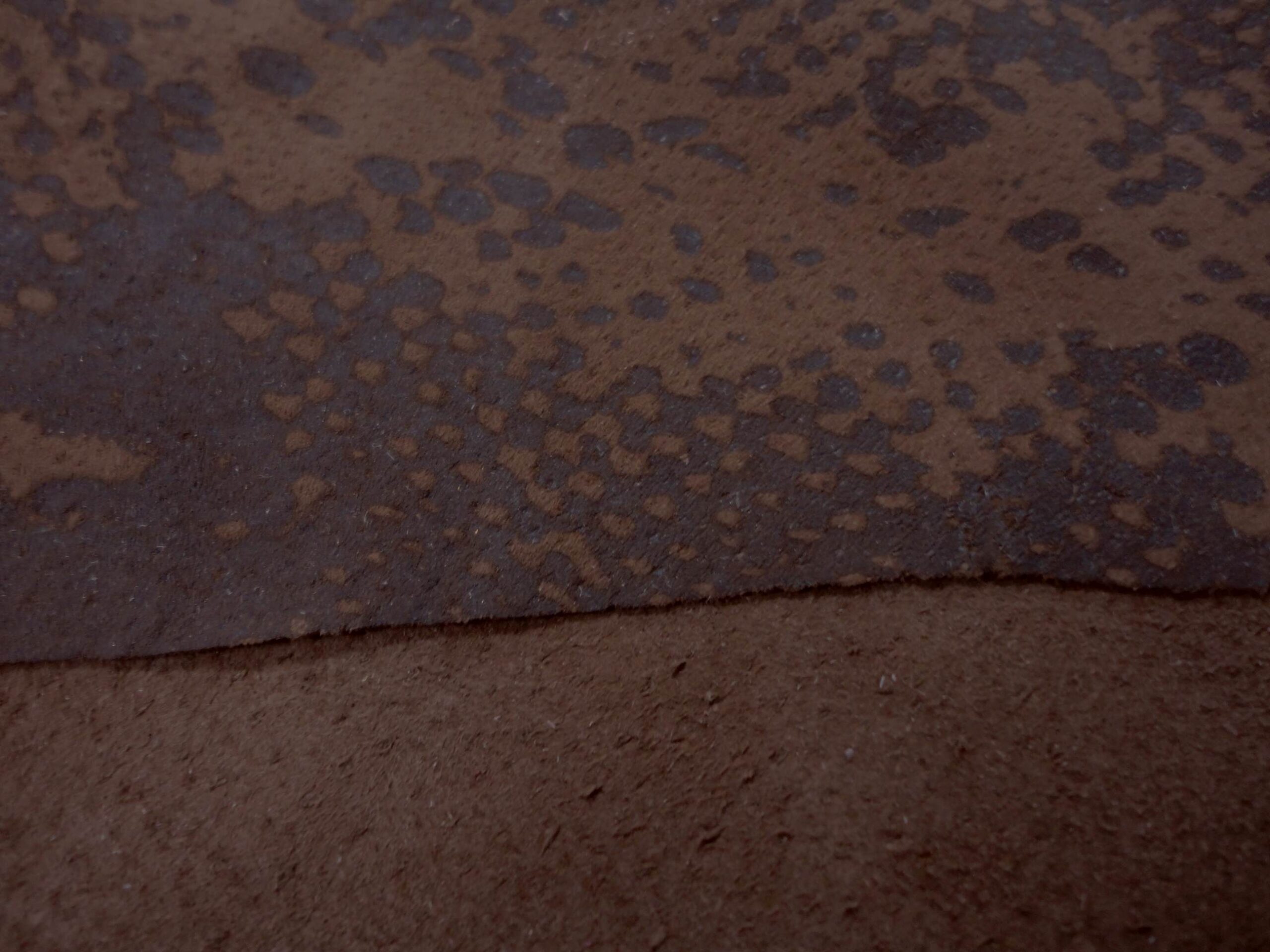 Brown Snakeskin Effect Pigskin Suede leather - Image 3
