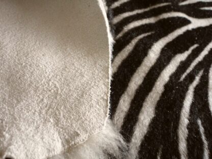 Brown Zebra Effect Sheep Short Hair On leather hide - Image 3