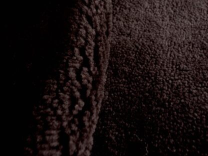 Dark Brown Short Curly Sheep Hair On leather hide - Image 2