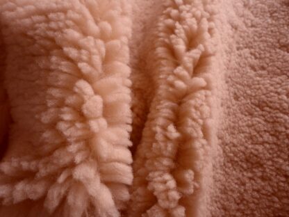Champagne Pink Curly Sheep Hair On leather hide - Image 2