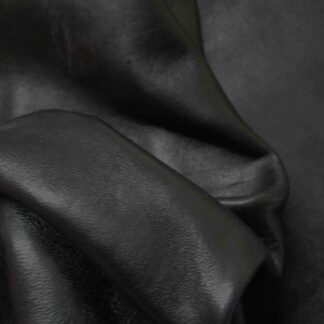 Jet Black Smooth Soft leather