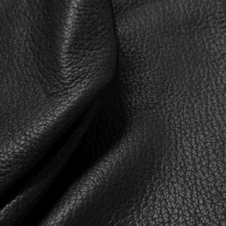Jet Black Thick grained Goat leather