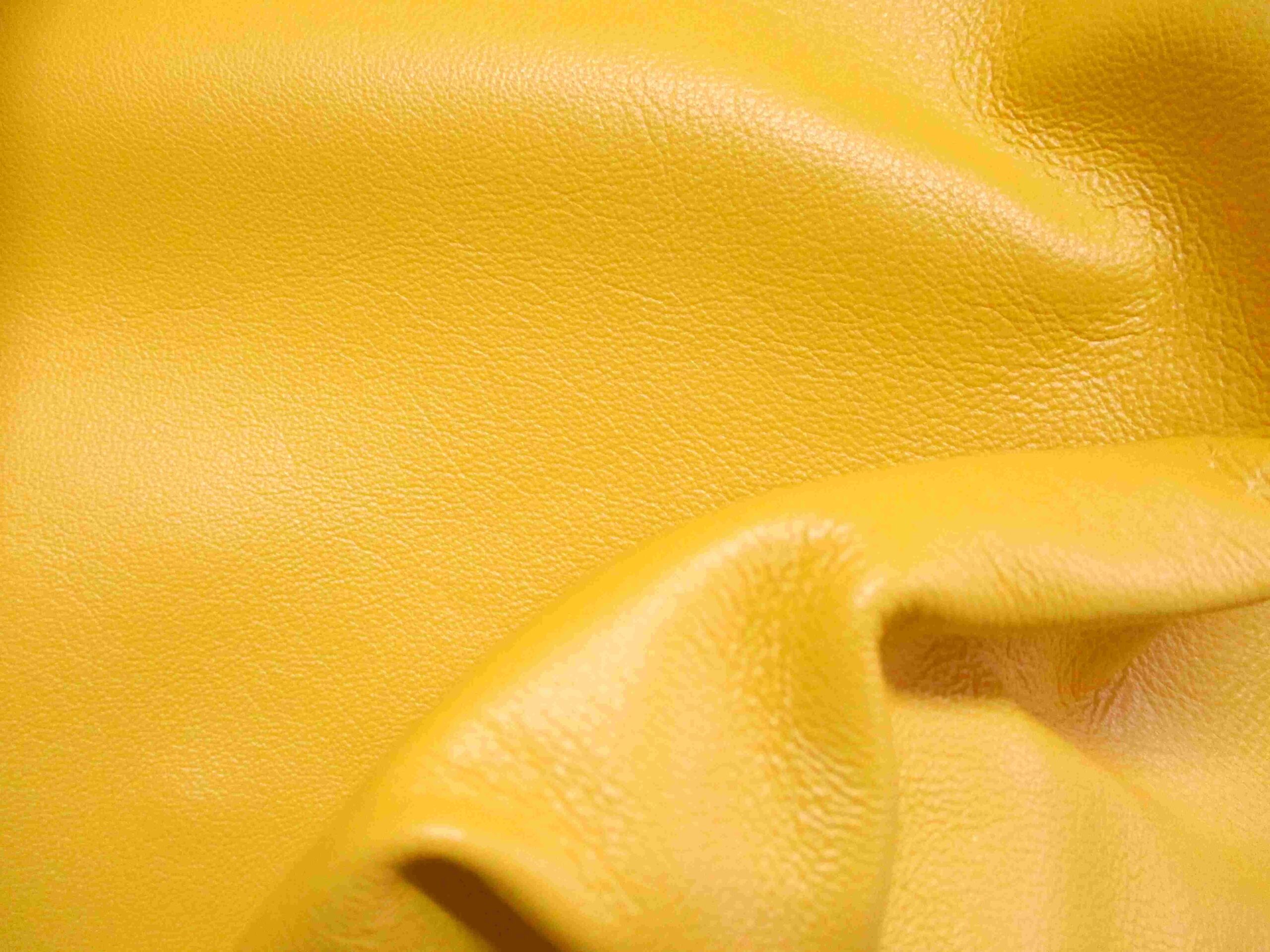 Bright Yellow Smooth Soft Chrome Tanned leather - Image 2