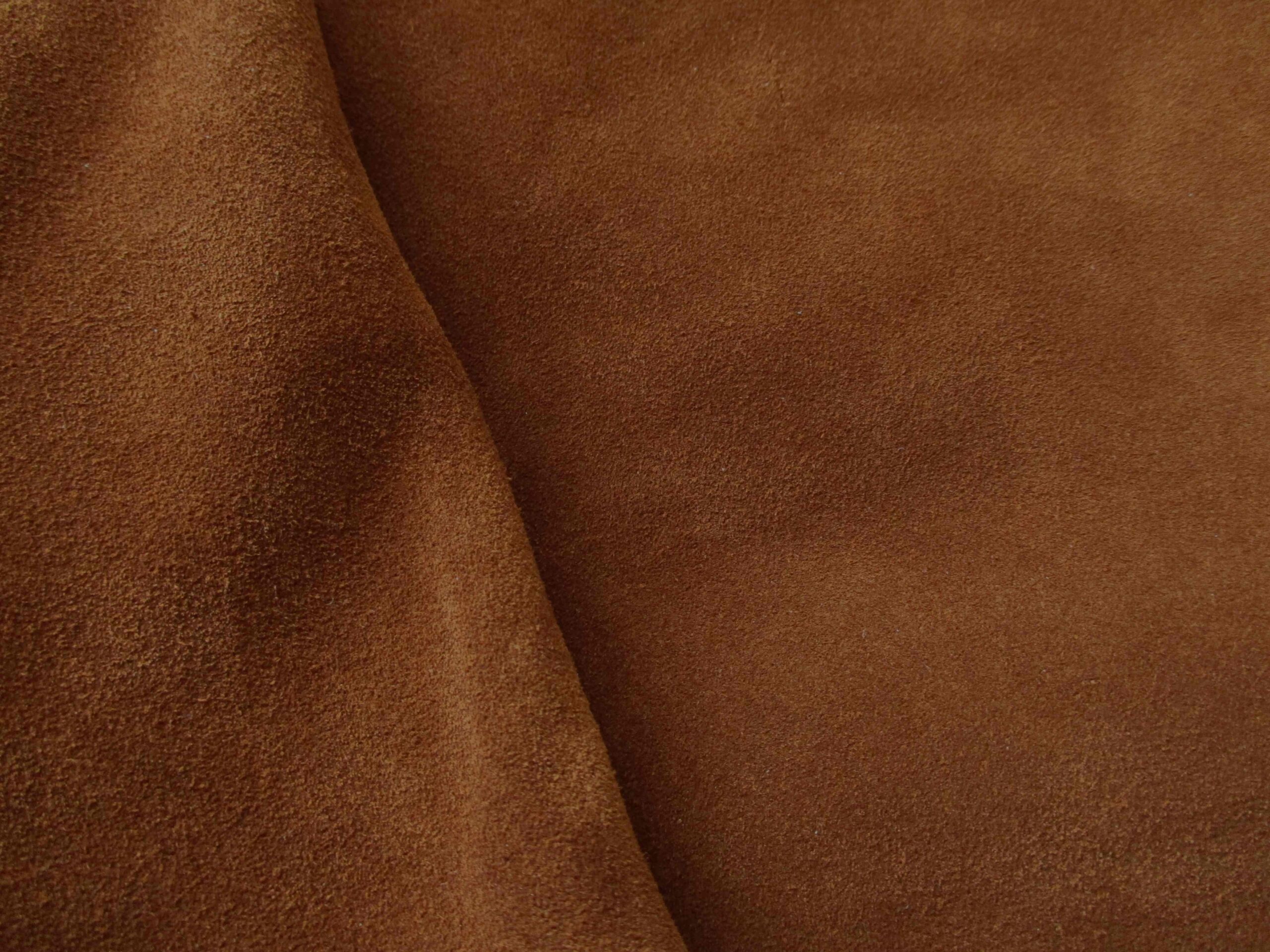 Chestnut Brown Calfskin Suede leather