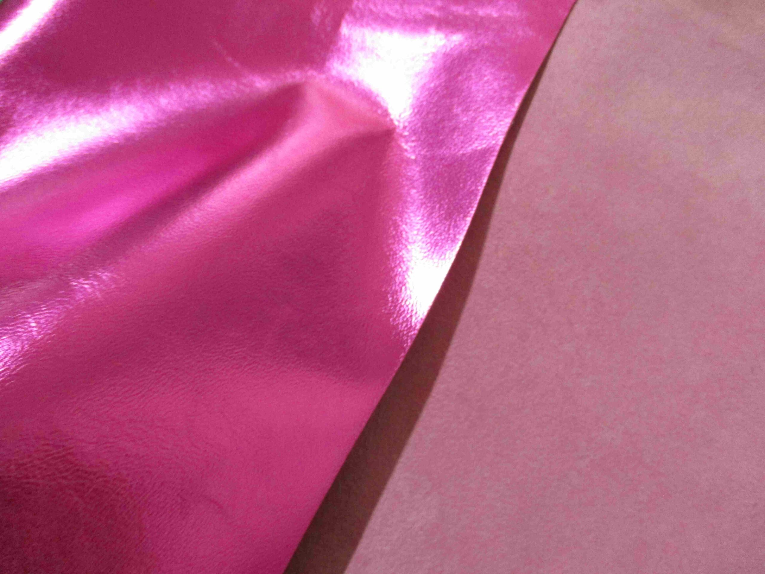 Hot Pink Foiled Lambskin leather - Image 2