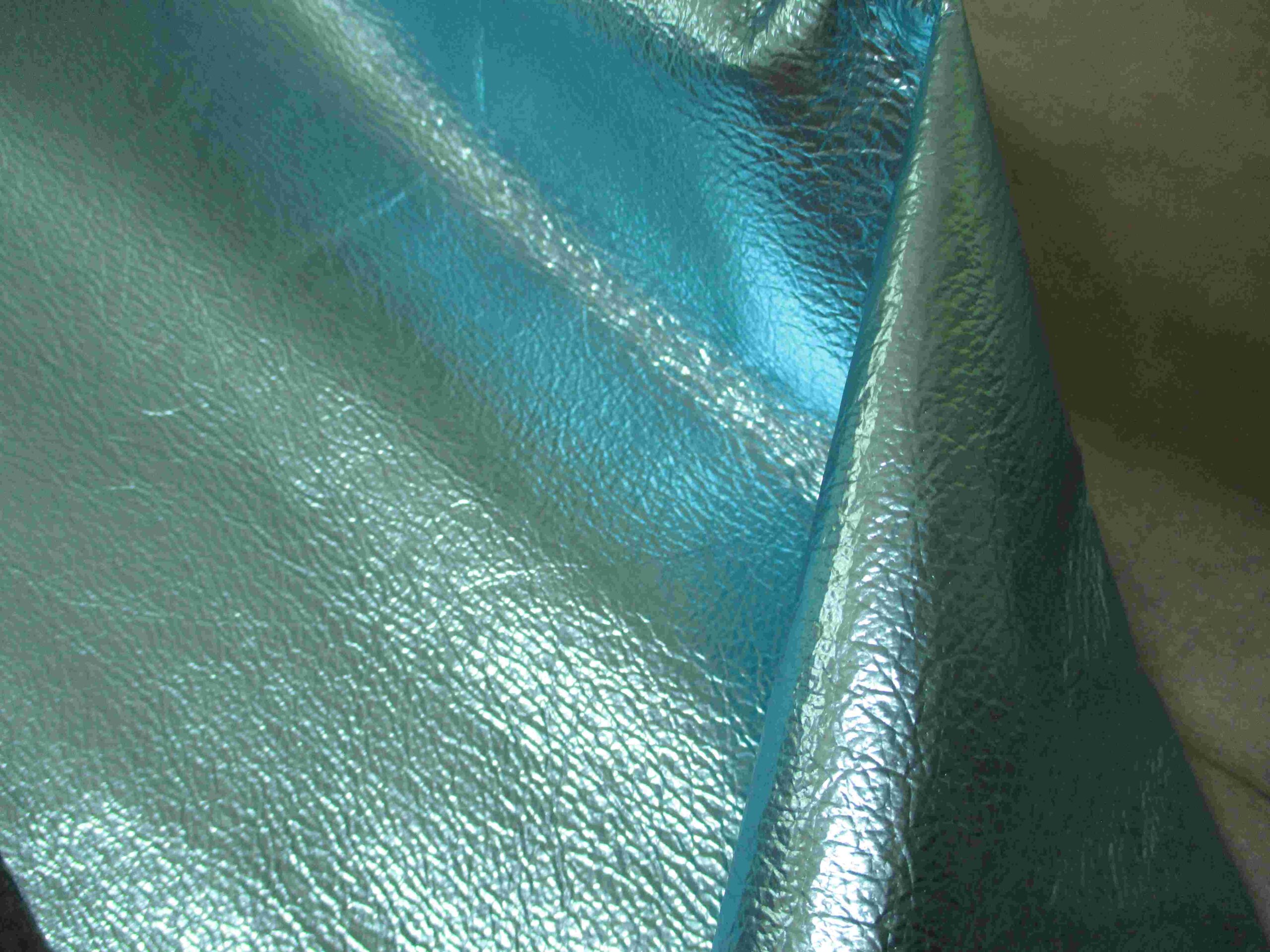 Pale Turquoise Blue Thin Foiled Pigskin leather - Image 3